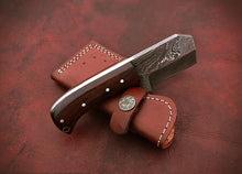 Load image into Gallery viewer, Custom Handmade Damascus Steel Beautiful Mini Chopper Knife with Stunning Rose Wood Handle