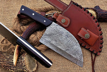 Load image into Gallery viewer, Custom Handmade Damascus Steel Beautiful Clever Knife with Amazing Colored Wood Handle