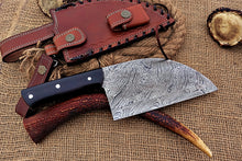 Load image into Gallery viewer, Custom Handmade Damascus Steel Beautiful Clever Knife with Amazing Colored Wood Handle