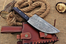 Load image into Gallery viewer, Custom Handmade Damascus Steel Beautiful Clever Knife with Amazing Colored Wood Handle