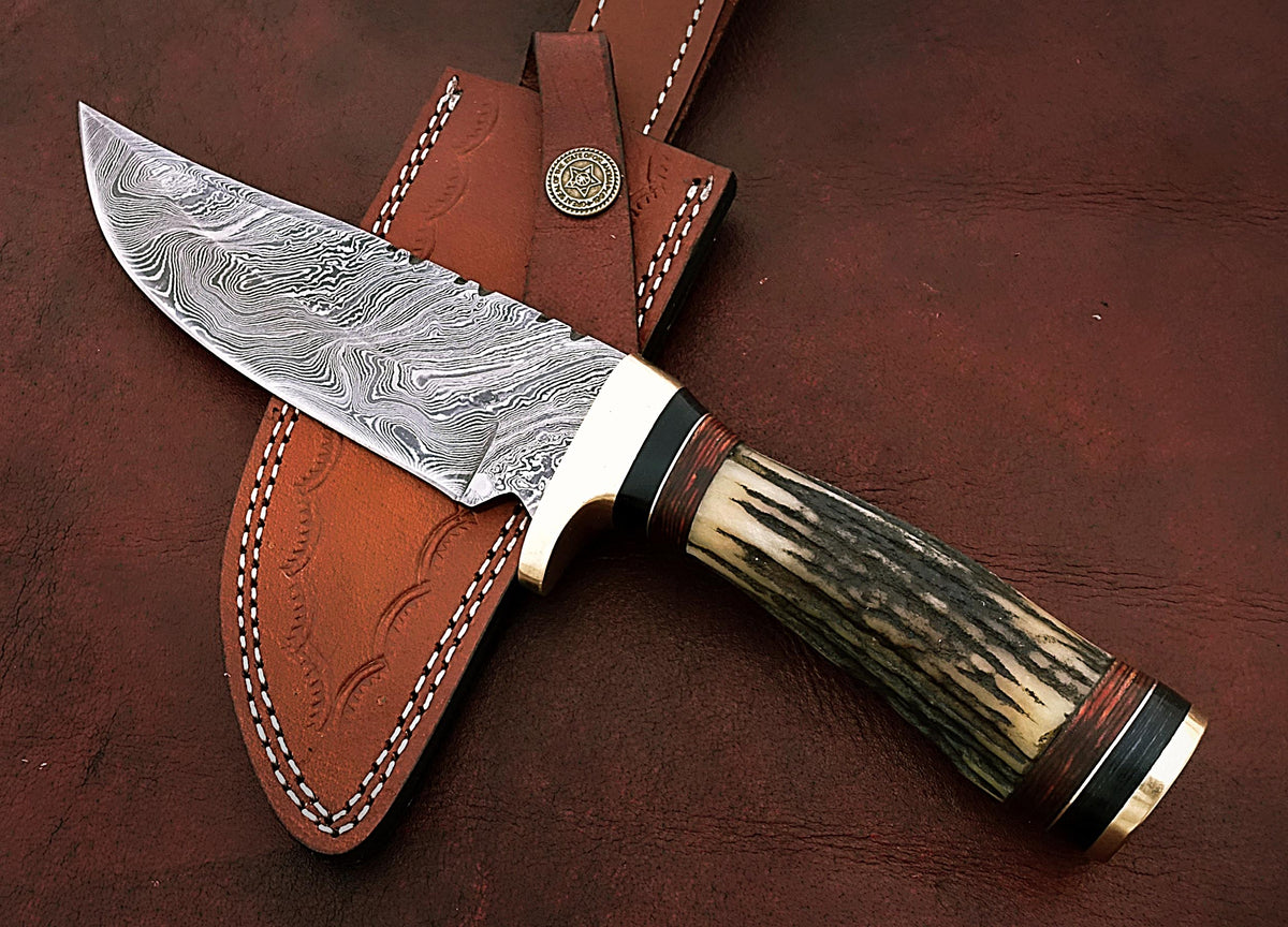 Custom Handmade Damascus Steel Beautiful Clever Knife with Stunning Bu –  USKnife4u