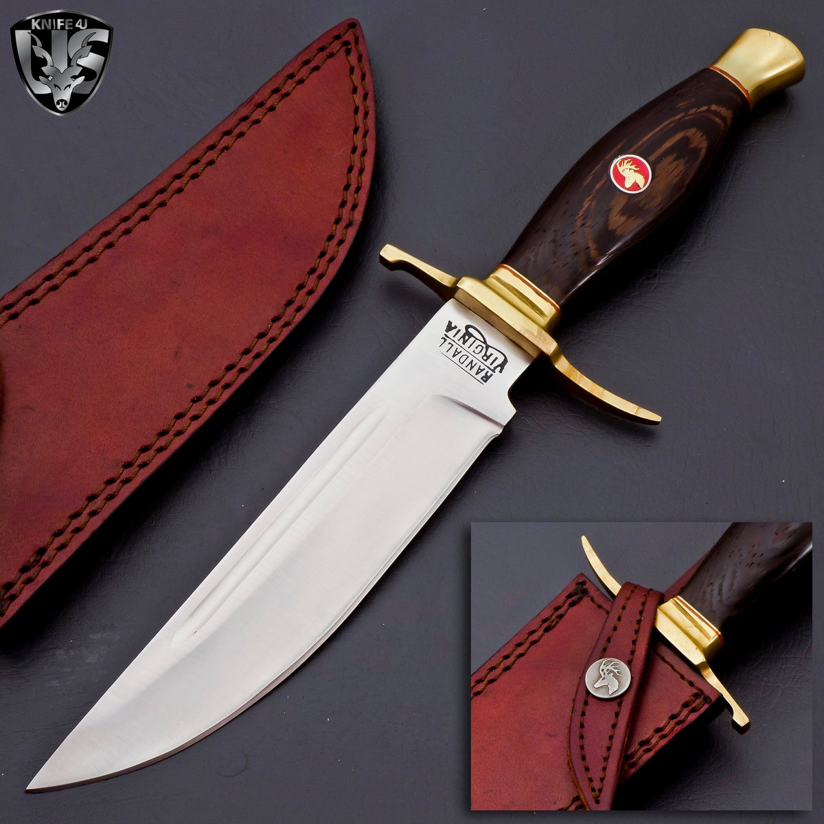 Handmade D2 Steel Bowie Knife with Pakka Wood Handle BW-23 – eSaleKnives