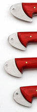 Load image into Gallery viewer, Set of 4 Custom Hand Made Damascus Steel Chef Knife with Red Colored Wood Handle