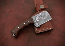 Load image into Gallery viewer, Custom Handmade Damascus Steel Beautiful Mini Chopper Knife with Stunning Rose Wood Handle