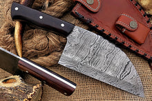 Load image into Gallery viewer, Custom Handmade Damascus Steel Beautiful Clever Knife with Stunning Dual Rose Wood Handle