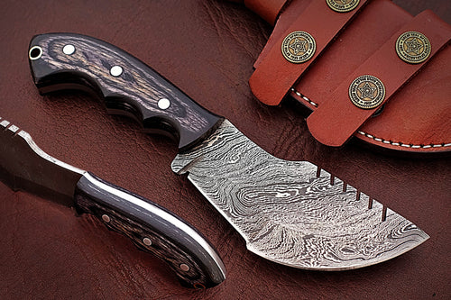 Custom Handmade Damascus Steel Tracker Knife