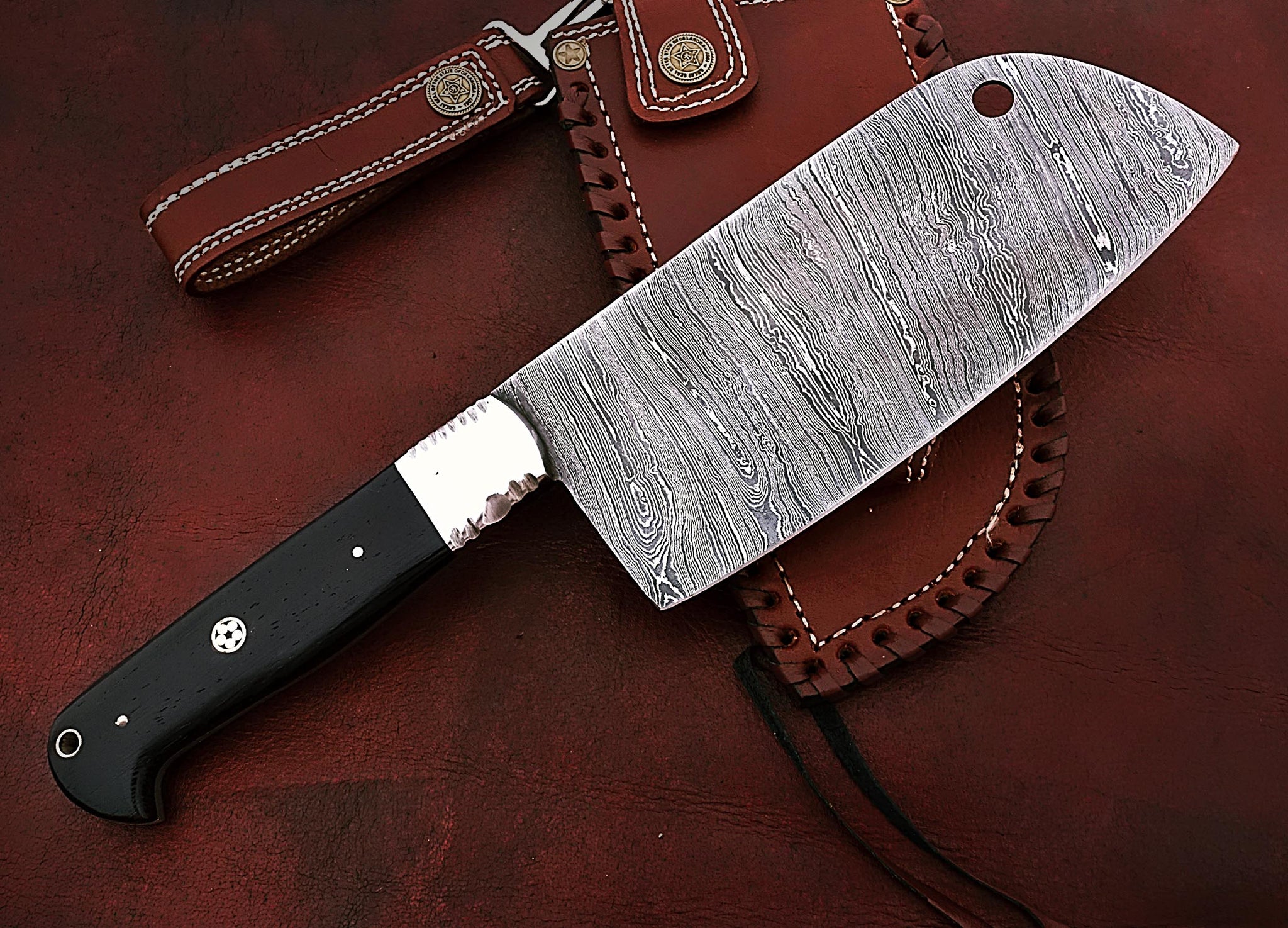 Custom Handmade Damascus Steel Beautiful Clever Knife with Stunning Bu –  USKnife4u