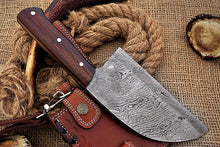 Load image into Gallery viewer, Custom Handmade Damascus Steel Beautiful Clever Knife with Stunning Dual Rose Wood Handle