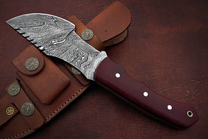 Custom Handmade Damascus Steel Beautiful Tracker Knife with Stunning Micarta Handle