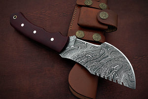 Custom Handmade Damascus Steel Beautiful Tracker Knife with Stunning Micarta Handle