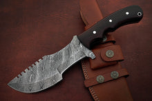 Load image into Gallery viewer, Custom Handmade Damascus Steel Amazing Tracker Knife with Beautiful Rose Wood Handle