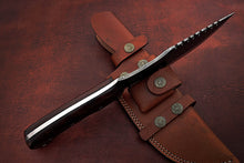 Load image into Gallery viewer, Custom Handmade Damascus Steel Amazing Tracker Knife with Beautiful Rose Wood Handle