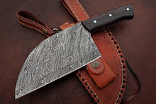 Load image into Gallery viewer, Custom Handmade Damascus Steel Amazing Clever Knife with Beautiful Rose Wood Handle