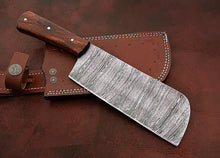 Load image into Gallery viewer, Custom Handmade Damascus Steel Stunning Clever Knife with Beautiful Rose Wood Handle