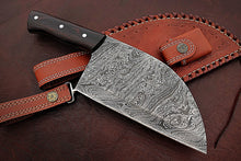 Load image into Gallery viewer, Custom Handmade Damascus Steel Amazing Clever Knife with Beautiful Rose Wood Handle
