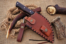 Load image into Gallery viewer, Custom Handmade Damascus Steel Beautiful Clever Knife with Stunning Dual Rose Wood Handle