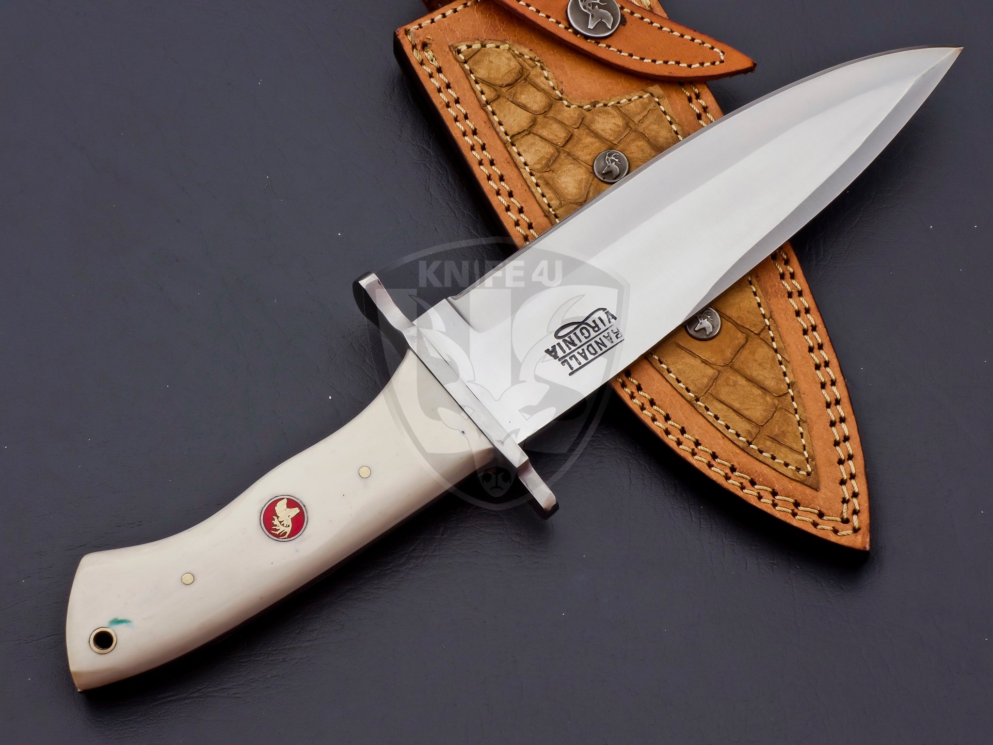 Bowie Knife - Handmade D2 Bowie Knife Steel Hunting Fix Blade - Bull H –  White Hills Knives