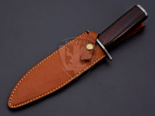 Load image into Gallery viewer, Handmade Damascus Steel Amazing Hunting Bowie Knife Rose Wood on Handle