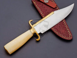 D2 Steel Hunting Bowie knife with Beautiful Camel Bone on Handle