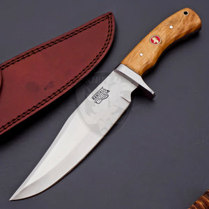 Custom Hand Made D2 Steel Hunting Bowie k knife Cherry Wood on Handle