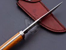 Load image into Gallery viewer, Custom Hand Made D2 Steel Hunting Bowie k knife Cherry Wood on Handle