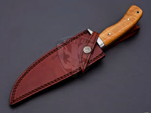Load image into Gallery viewer, Custom Hand Made D2 Steel Hunting Bowie k knife Cherry Wood on Handle