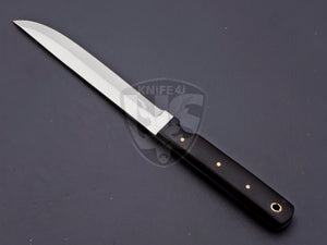 Handmade D2 Steel Fillet Knife with Black Micarta on Handle