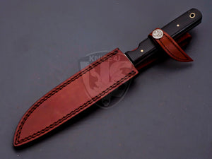 Handmade D2 Steel Fillet Knife with Black Micarta on Handle