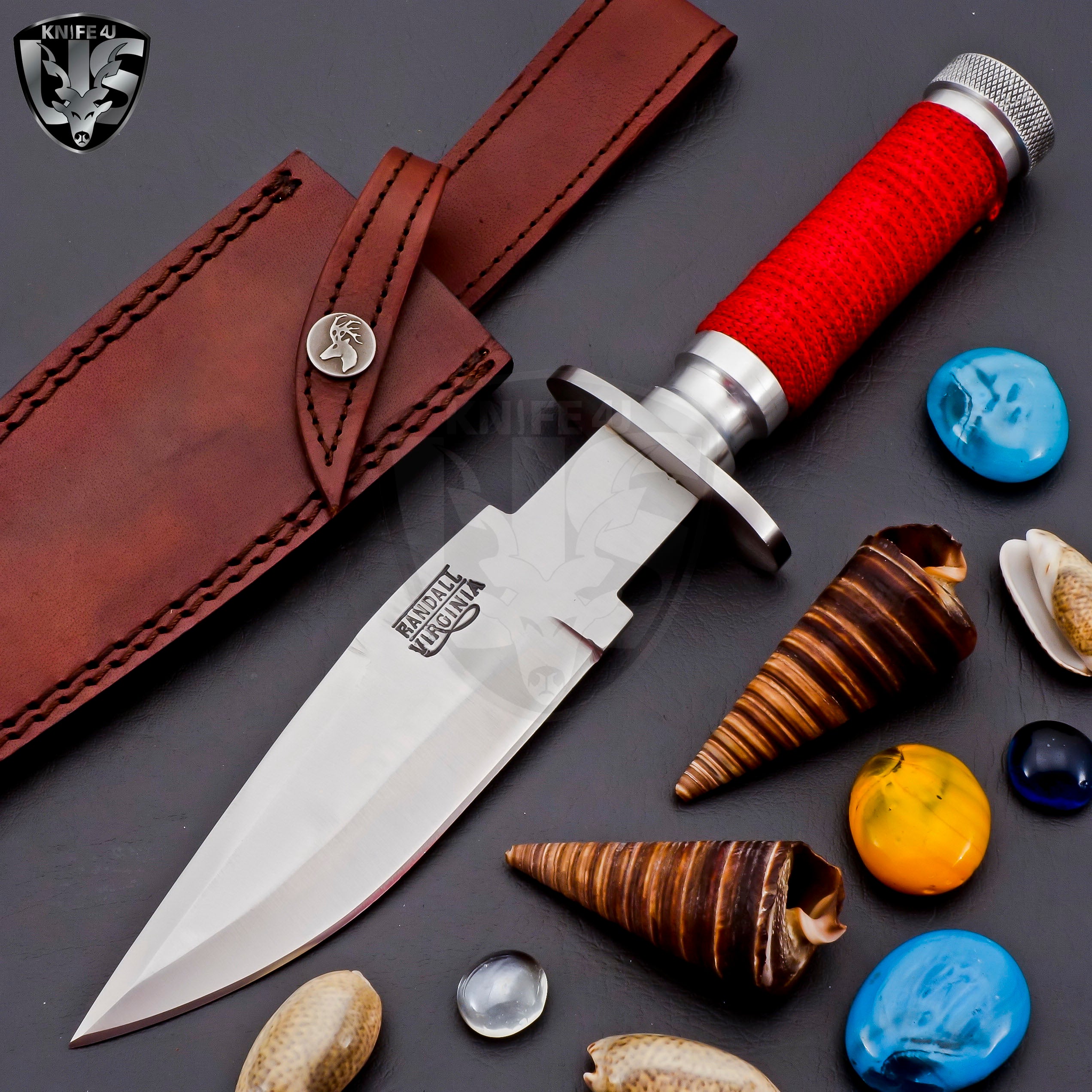 Land & Sea Fancy Dive Knife 420SS Red Handle