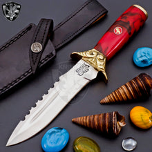 Load image into Gallery viewer, Custom Handmade D2 Steel Hunting Fancy Bowie Knife with Beautiful Resign on Handle