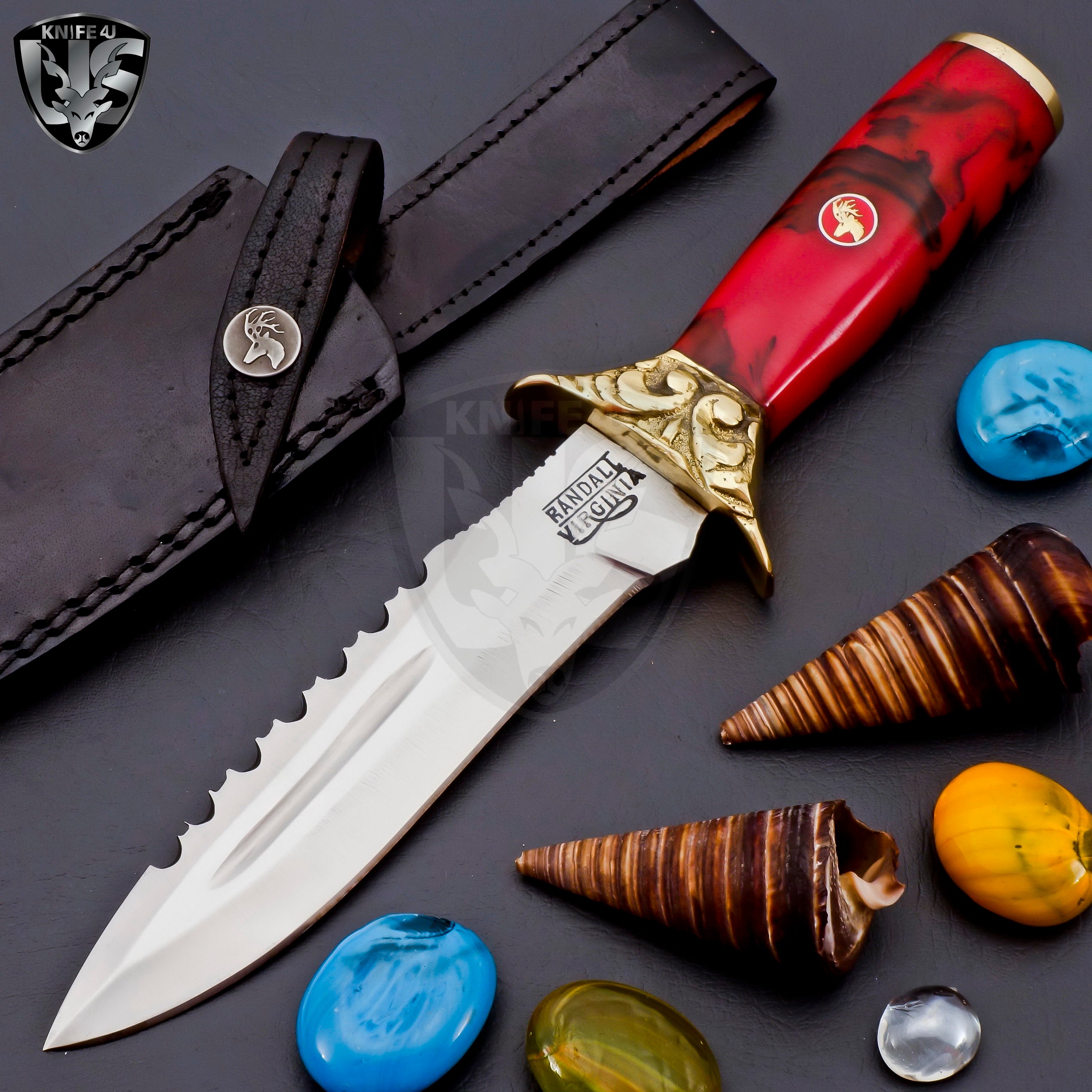 Custom Made D2 Steel Bowie Knife With Leather Sheath