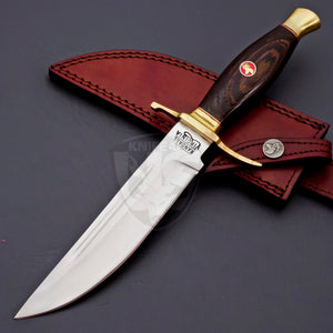 Handmade D2 Steel Hunting Bowie Knife with Beautiful Wengi Wood on Handle