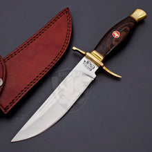 Load image into Gallery viewer, Handmade D2 Steel Hunting Bowie Knife with Beautiful Wengi Wood on Handle