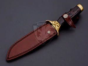 Custom Handmade D2 Steel Fancy Guard Beautiful Hunting Knife Black Pakka wood on Handle