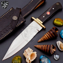 Load image into Gallery viewer, Handmade D2 Steel Hunting Bowie knife with Natural Buffalo Horn on Handle