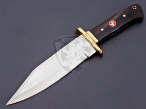 Handmade D2 Steel Hunting Bowie knife with Natural Buffalo Horn on Handle