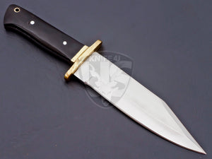 Handmade D2 Steel Hunting Bowie knife with Natural Buffalo Horn on Handle