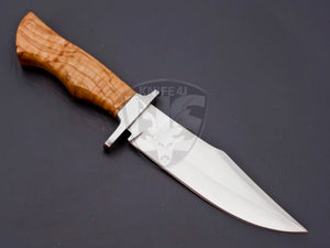 Beautiful Handmade D2 Steel Hunting Bowie Knife with Cherry Wood Handle