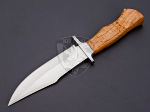 Beautiful Handmade D2 Steel Hunting Bowie Knife with Cherry Wood Handle