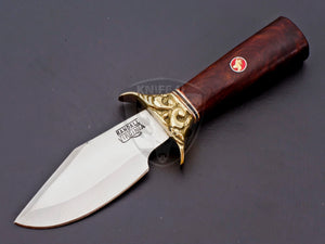 Custom Hand Made D2 Steel Hunting Knife with Fancy Flower Guard