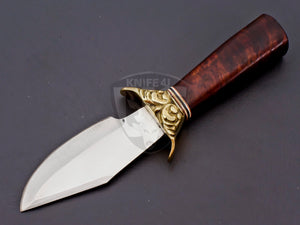 Custom Hand Made D2 Steel Hunting Knife with Fancy Flower Guard