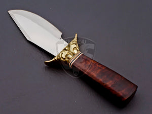 Custom Hand Made D2 Steel Hunting Knife with Fancy Flower Guard