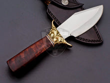 Load image into Gallery viewer, Custom Hand Made D2 Steel Hunting Knife with Fancy Flower Guard