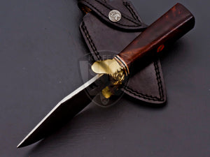 Custom Hand Made D2 Steel Hunting Knife with Fancy Flower Guard