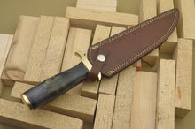 Load image into Gallery viewer, Custom Hand Made Damascus Steel Beautiful Dagger Knife with Wood &amp; Colored Bone Handle