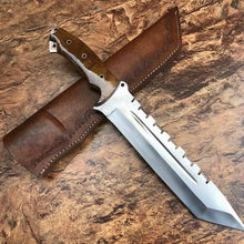Load image into Gallery viewer, Custom Handmade j2 Steel Beautiful Tanto knife with Rose Wood Handle