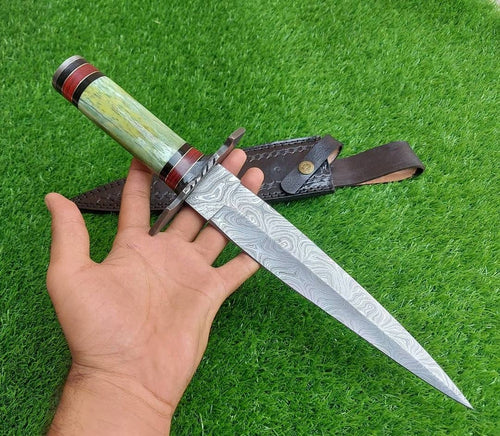 Beautiful Green bone handle dagger knife