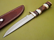 Load image into Gallery viewer, Custom Handmade Damascus D-2 Steel Hunting Knife with Camel Bone Handle
