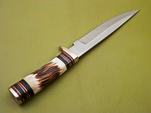 Load image into Gallery viewer, Custom Handmade Damascus D-2 Steel Hunting Knife with Camel Bone Handle