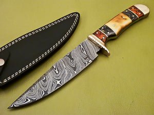 Custom Handmade Damascus Steel Bowie Knife